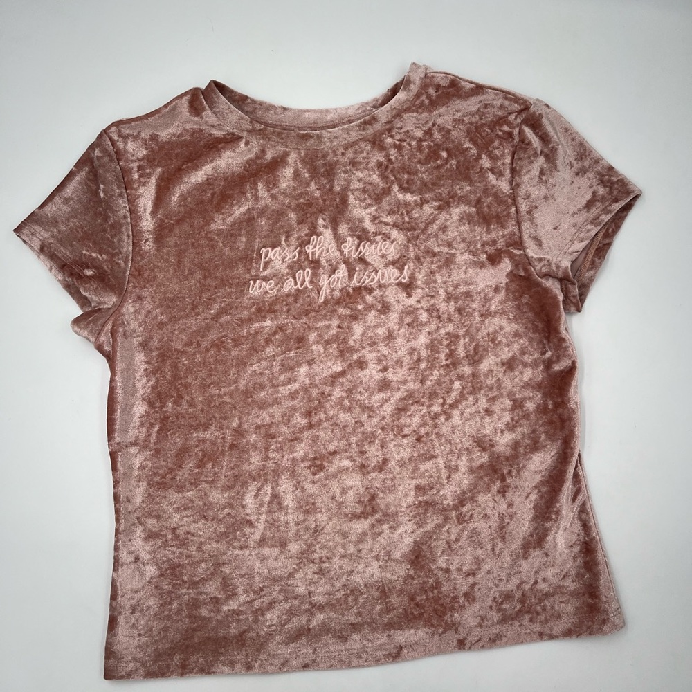 H&M Pink Velvet T-Shirt